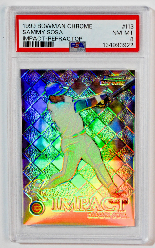 1999 Bowman Chrome Sammy Sosa Lasting Impact Refractor PSA 8 NM-MT Cubs