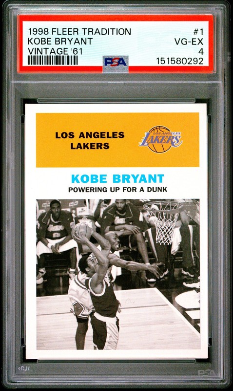 1998 FLEER TRADITION VINTAGE '61 #1 KOBE BRYANT PSA 4