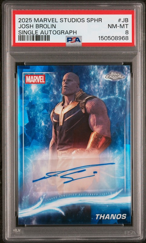 2025 TOPPS MARVEL STUDIOS CHROME AUTO #JB JOSH BROLIN/THANOS PSA 8
