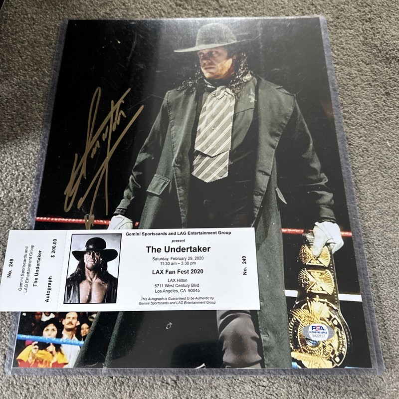 WWF WWE UNDERTAKER SIGNED PSA WITH TICKET