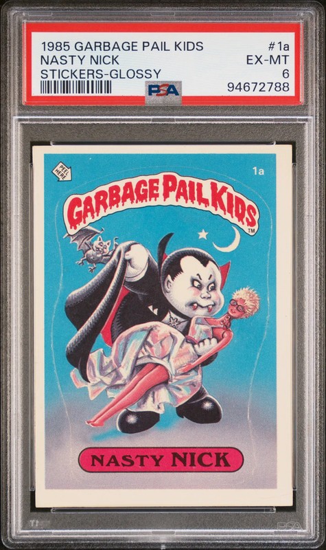 1985 Garbage Pail Kids Series 1 OS1 Nasty Nick #1a Glossy PSA 6