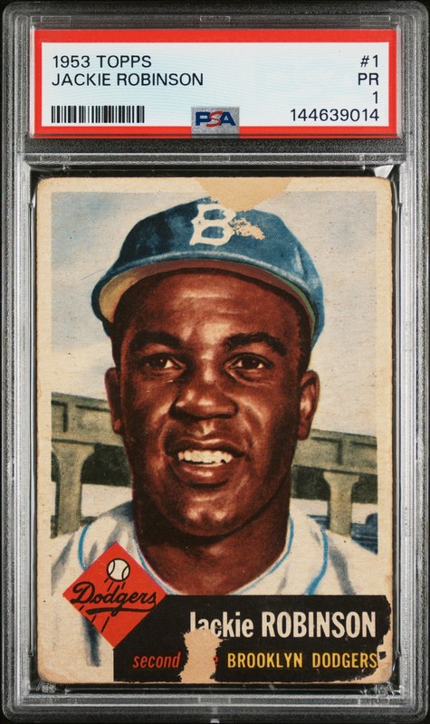 1953 TOPPS #1 JACKIE ROBINSON PSA 1