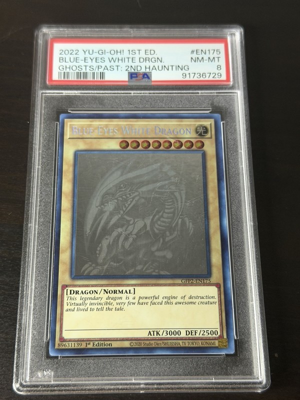 Blue-Eyes White Dragon Ghost Rare 1st Ed GFP2-EN175 PSA 8 🔥