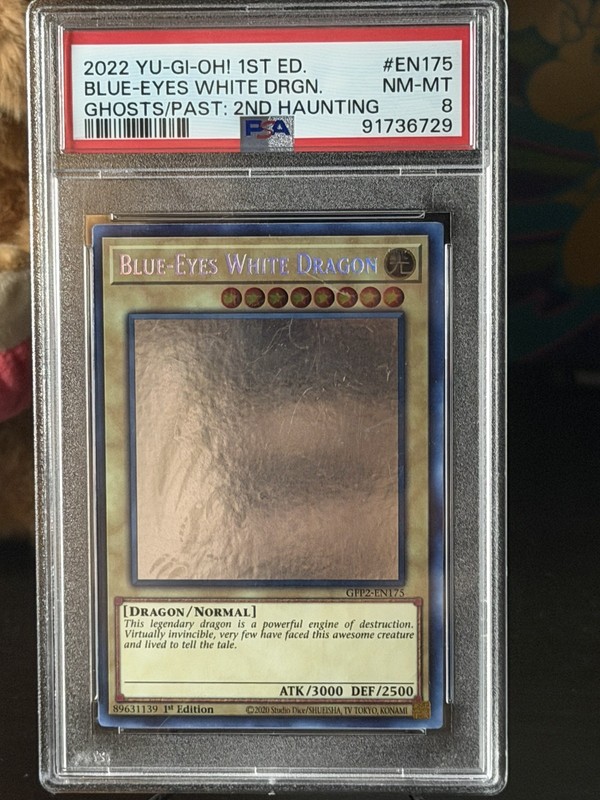 Blue-Eyes White Dragon Ghost Rare 1st Ed GFP2-EN175 PSA 8 🔥 view 2