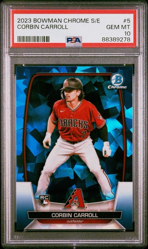 2023 Bowman Chrome Sapphire Edition Corbin Carroll #5 Rookie PSA 10 RC