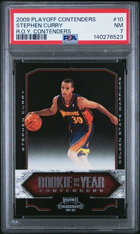 2009 PLAYOFF CONTENDERS ROOKIE OF THE YEAR CONTENDERS #10 STEPHEN CURRY PSA 7