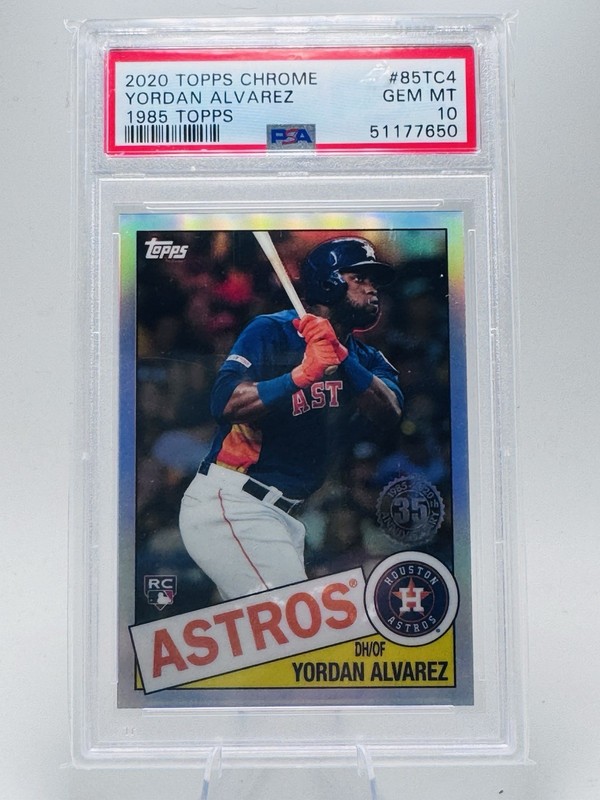 2020 Topps Chrome Yordan Alvarez 1985 35th Anniversary Rookie RC REFRACT PSA 10