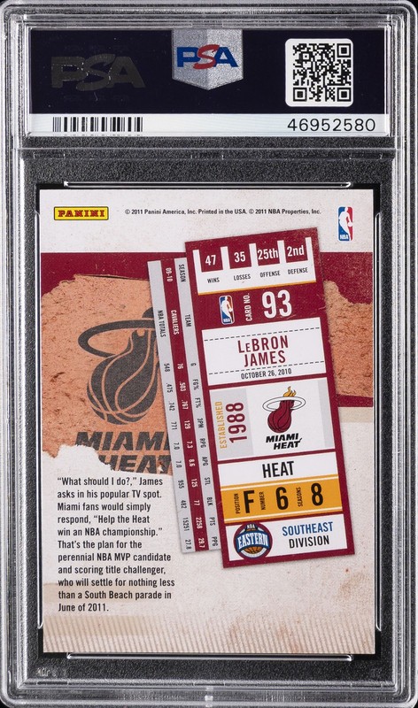 2010 PLAYOFF CONTENDERS PATCHES #93 LEBRON JAMES PSA 10 AUTO view 2
