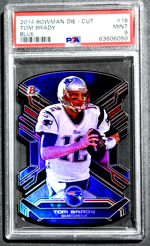 2014 Bowman Die-Cut 18 Tom Brady Blue /99 PSA 9