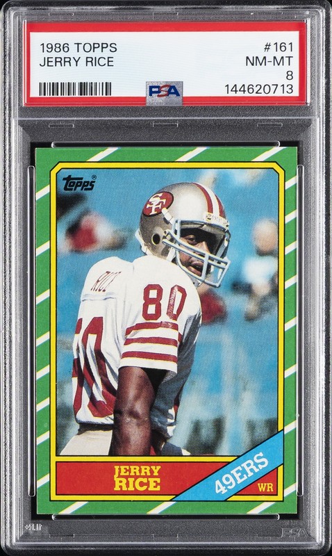 1986 TOPPS #161 JERRY RICE PSA 8