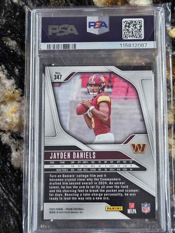 2024 Jayden Daniels RC #347 Panini Prizm PSA 10 Gem Mint! view 2