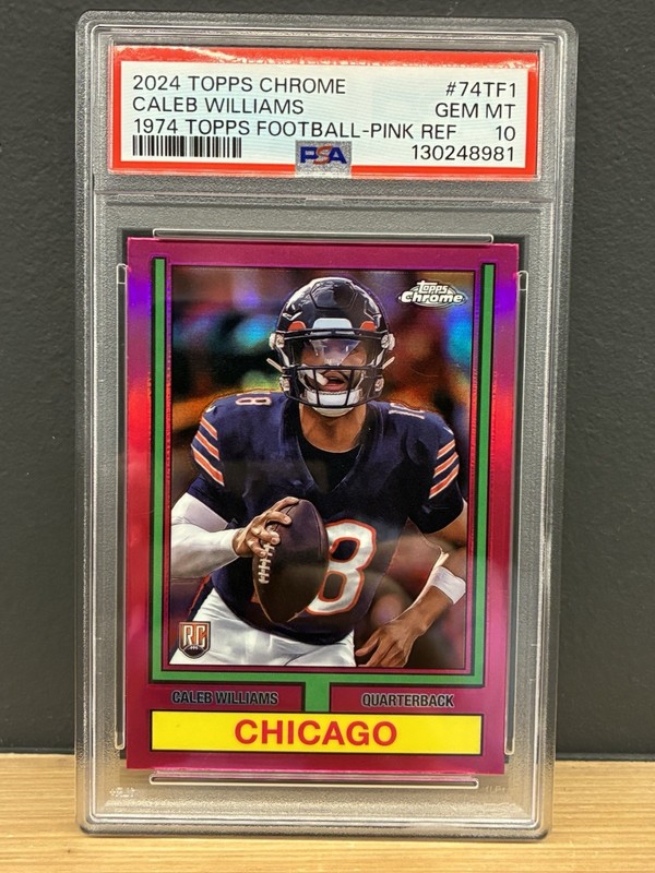 2024 Topps Chrome Caleb Williams 1974 Pink Refractor Rookie PSA 10 MINT GEM MINT