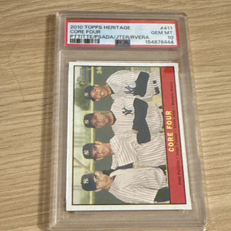 Topps 2010 Heritage Core Four #411 Yankees Jeter Rivera Pettitte Posada PSA 10