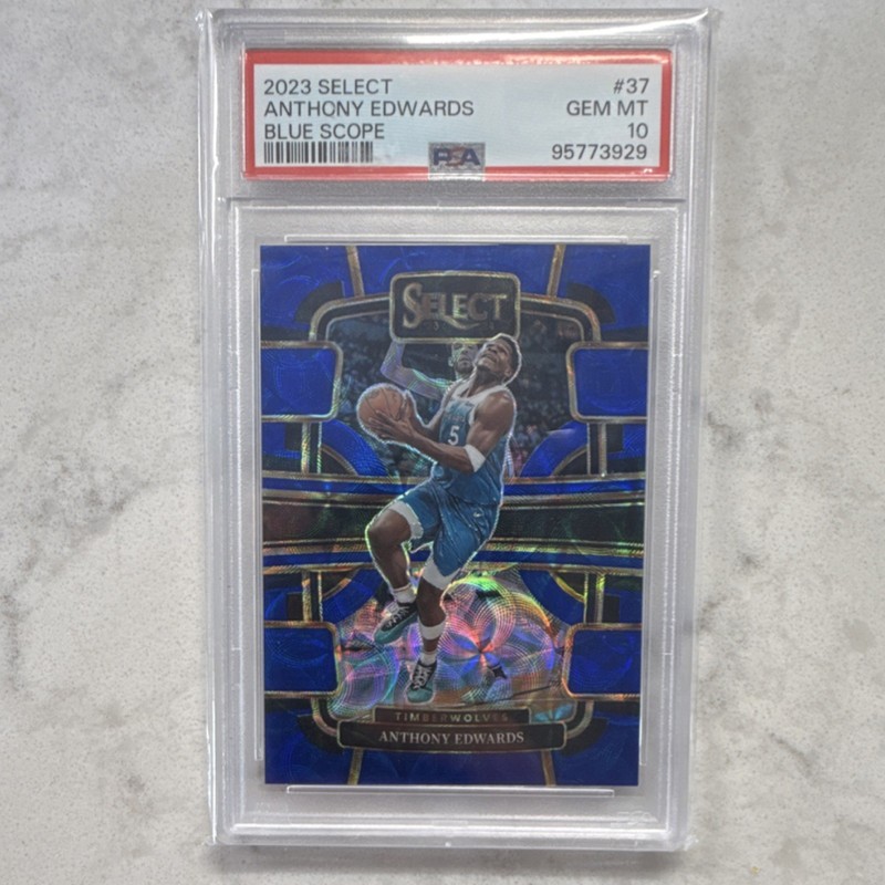 Panini 2023-24 Select Anthony Edwards #37 Blue Scope Prizm /249 PSA 10