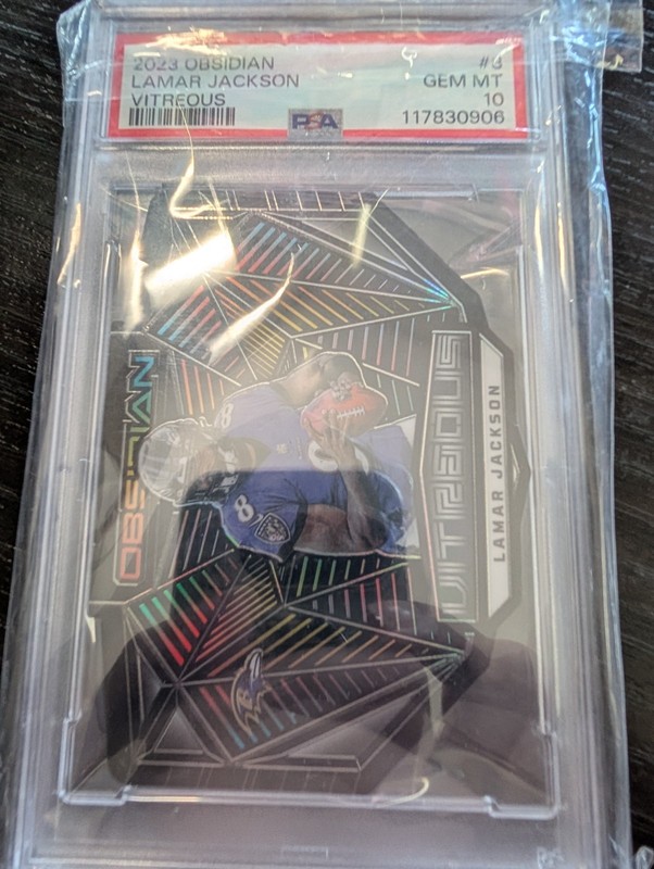 2023 Obsidian Lamar Jackson Vitreous Die-Cut Prizm  No. 8 PSA 10 GEM Mint 💎