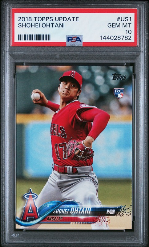 2018 TOPPS UPDATE #US1 SHOHEI OHTANI ROOKIE RC PSA 10