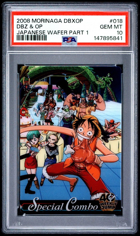 2008 DRAGON BALL X ONE PIECE MORINAGA JPN WAFER CARDS PART 1 DBZ & OP PSA 10