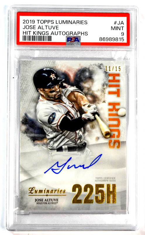 2019 Topps Luminaries Jose Altuve Hit Kings Autographs /15 On Card Auto PSA 9