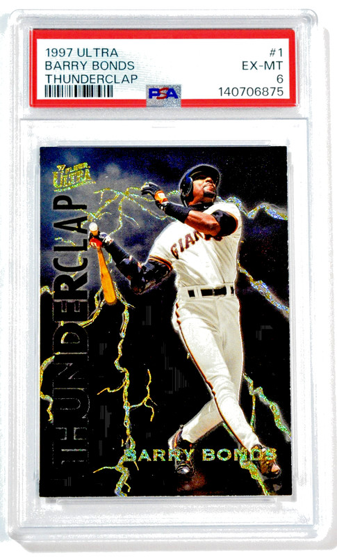 1997 Fleer Ultra #1 Barry Bonds Thunderclap PSA 6 EX-MT Giants