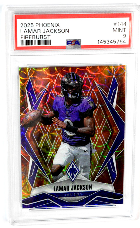 2025 Phoenix #144 Lamar Jackson Fireburst /350 PSA 9 Mint Ravens