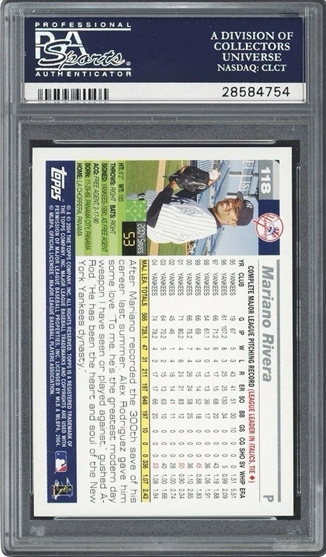 2005 Topps Mariano Rivera #118 PSA 10 💎 Gem Mint! New York Yankees Hall Of Fame view 2