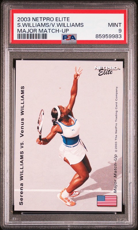 2003 NETPRO ELITE MAJOR MATCH-UP SERENA WILLIAMS/VENUS WILLIAMS PSA 9