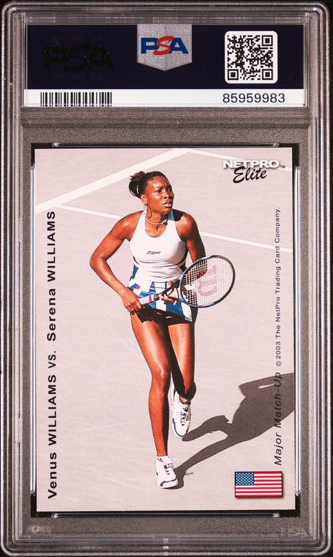 2003 NETPRO ELITE MAJOR MATCH-UP SERENA WILLIAMS/VENUS WILLIAMS PSA 9 view 2