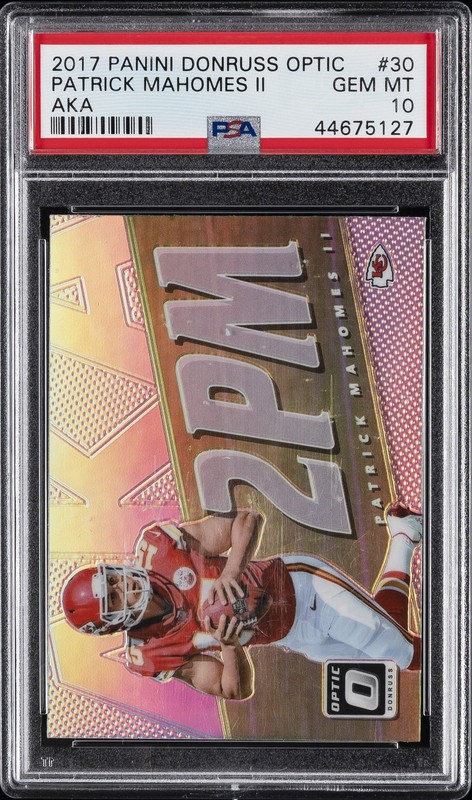 2017 PANINI DONRUSS OPTIC AKA #30 PATRICK MAHOMES II ROOKIE RC PSA 10
