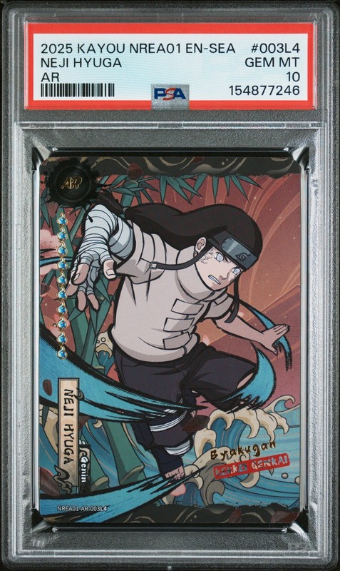 2025 KAYOU NARUTO SMRITI COLLECTIBLE CARD NREA01 #003L4 NEJI HYUGA PSA 10