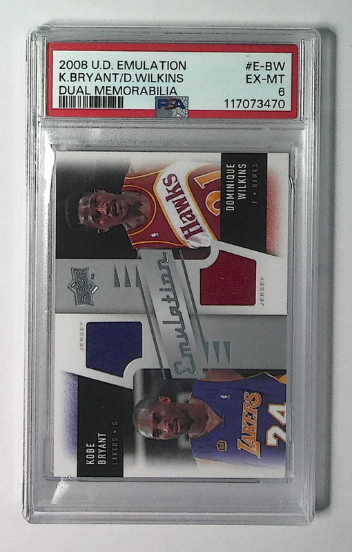 2008 UD Emulation Kobe Bryant Dominique Wilkins Dual Memorabilia GU Patch PSA