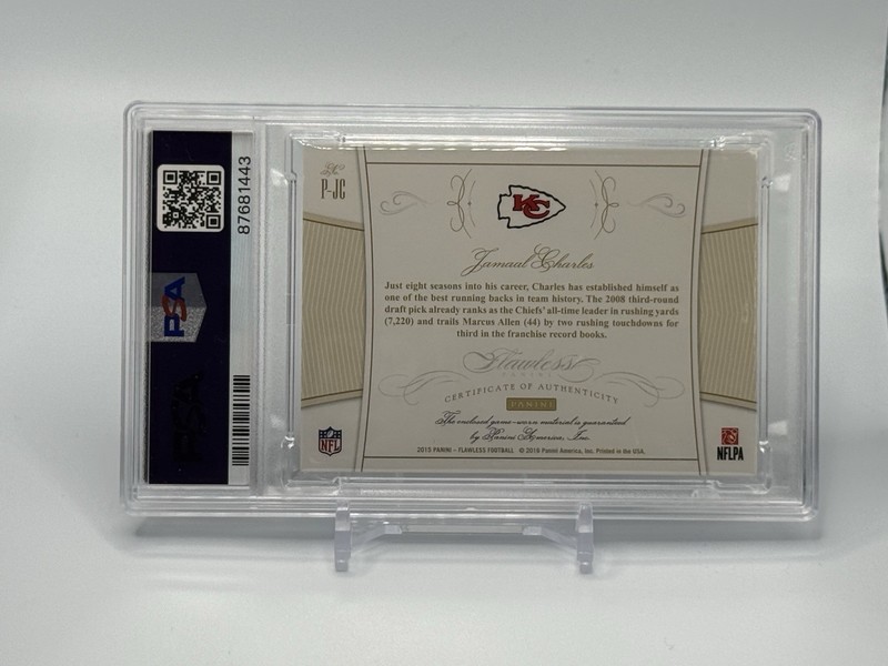 2015 Panini Flawless JAMAAL CHARLES Game Worn Patches #13/20 - PSA 9 - POP 1 view 2