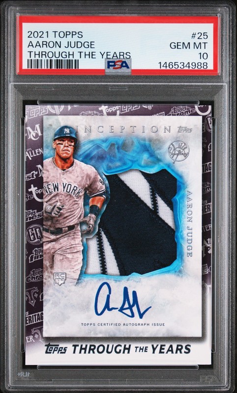 2021 TOPPS THROUGH THE YEARS #25 AARON JUDGE PSA 10