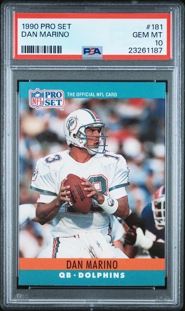 1990 Pro Set #181 Dan Marino Card PSA 10 RARE Low Pop 47 HOF Miami Dolphins GOAT