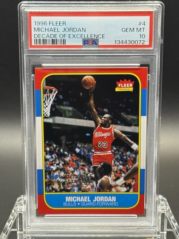 1996 NBA Fleer Premier - Michael Jordan - Bulls - Decade of Excellence - PSA 10