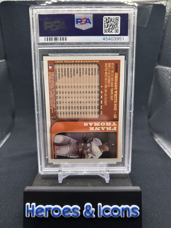 1997 Bowman - Frank Thomas #290 PSA 9 Chicago White Sox 🚨 view 2