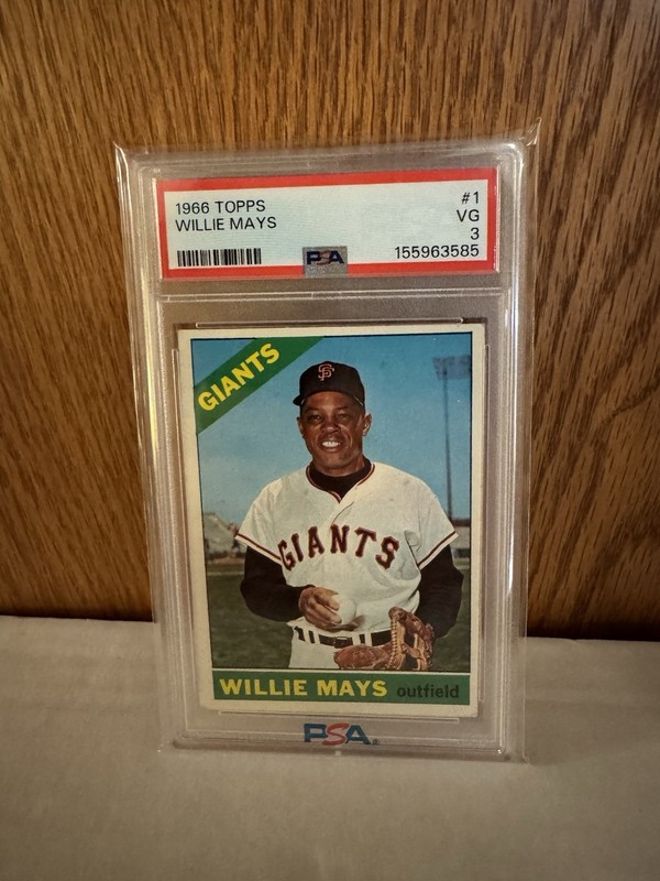1966 TOPPS 1 WILLIE MAYS PSA 3 VERY GOOD SAN Francisco Giants HOF Great Eye