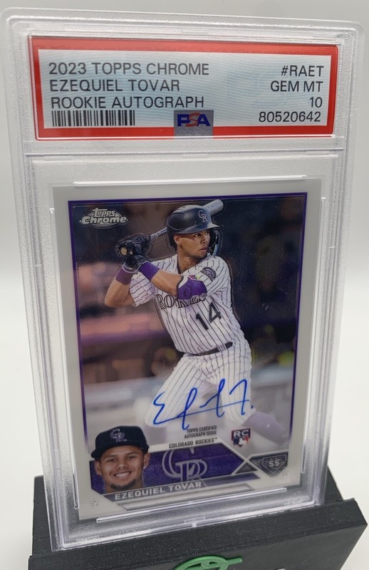 2023 Topps Chrome Ezequiel Tovar RC Auto PSA 10 Colorado Rockies
