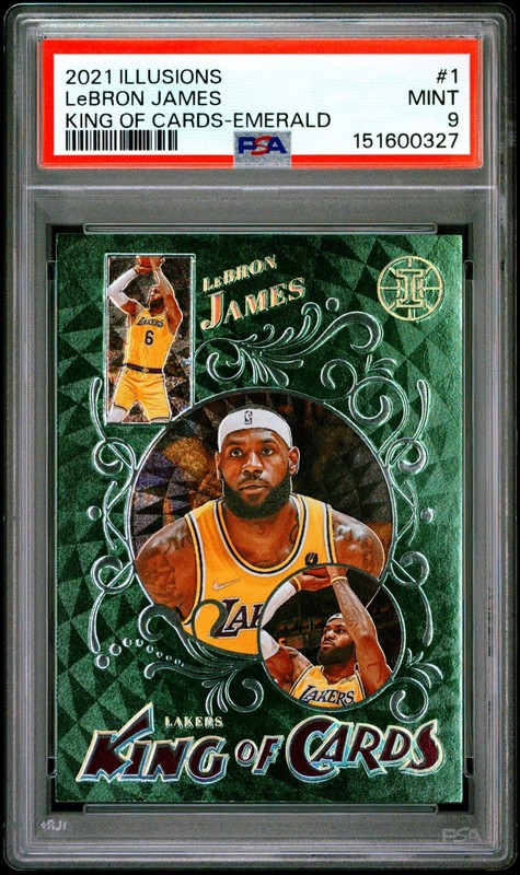 2021-21 Panini Illusions LeBron James Emerald King Of Cards  PSA Lakers Cavs #1