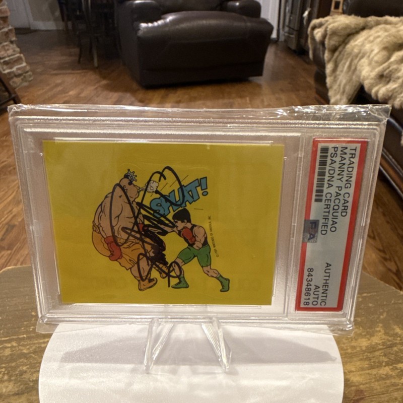 Topps Super Mario Bros. 1989 Tip Card #25 Autographed Manny Pacquiao PSA/DNA
