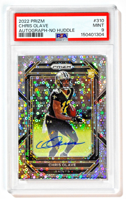 2022 Panini Prizm #310 Chris Olave RC Rookie Auto No Huddle PSA 9