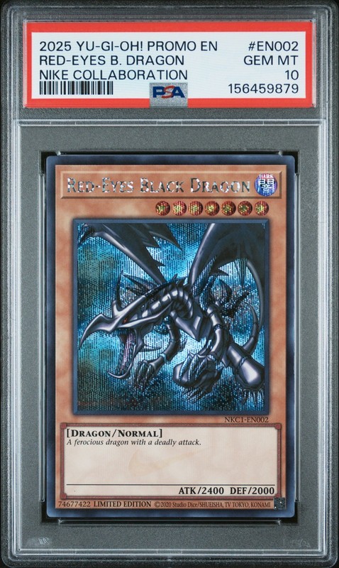 2025 YU-GI-OH! NIKE COLLABORATION PROMO #EN002 RED-EYES BLACK DRAGON PSA 10