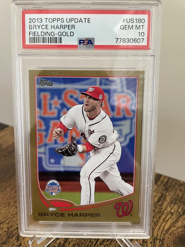 BRYCE HARPER 2013 TOPPS UPDATE #US180 FIELDING GOLD PSA 10 POP 18 PHILLIES 🔥
