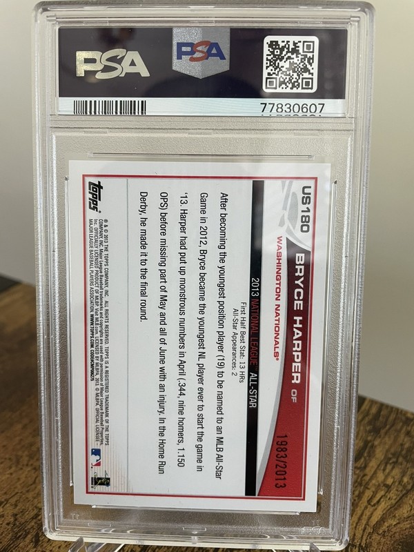 BRYCE HARPER 2013 TOPPS UPDATE #US180 FIELDING GOLD PSA 10 POP 18 PHILLIES 🔥 view 2