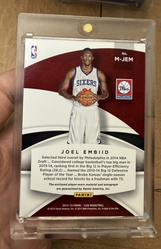 2014-15 Panini Luxe Joel Embiid Rookie Patch Auto RPA /49 💎 Rare! view 2
