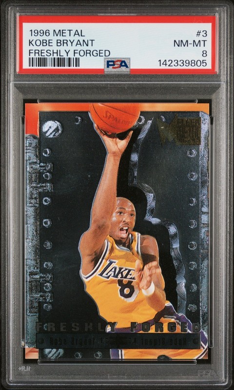1996 METAL FRESHLY FORGED #3 KOBE BRYANT PSA 8