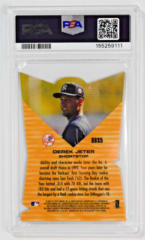 2000 Bowman's Best #BBS5 Derek Jeter Selections Die-Cut PSA 9 Yankees view 2