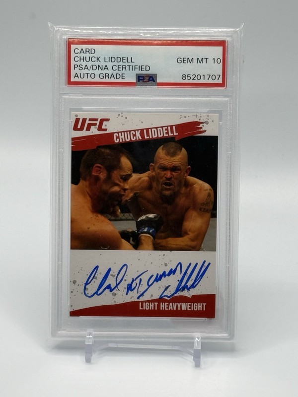 CHUCK "The Iceman" LIDDELL Auto UFC PSA/DNA Certified GEM MINT 10 Auto Grade