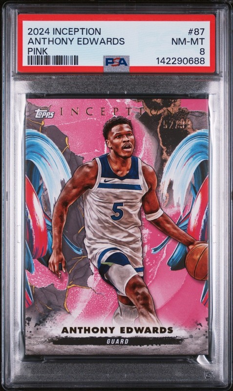 Anthony Edwards PSA 8 2024 Topps Inception Pink /99 #87 Minnesota Timberwolves
