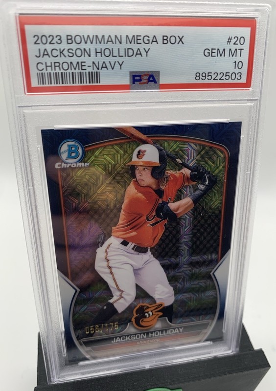 2023 Bowman Mega Jackson Holliday Navy Refractor /175 PSA 10 Orioles 