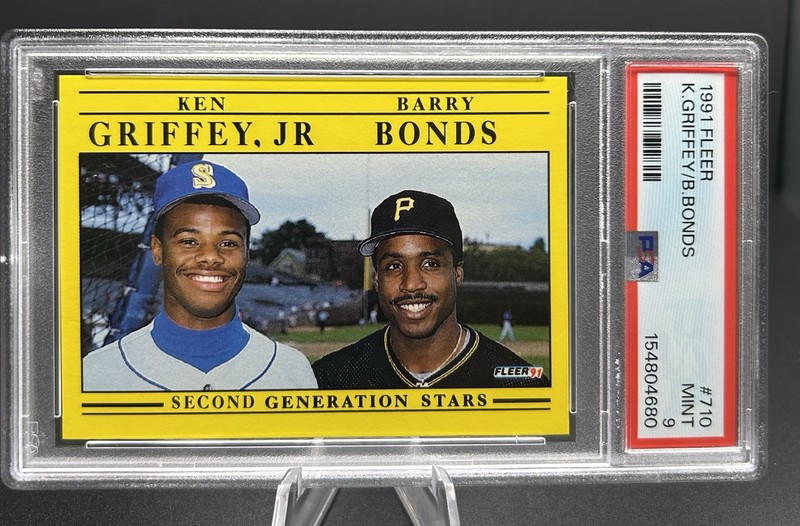 1991 Fleer - Ken Griffey Jr, Barry Bonds #710 PSA 9 MINT Beautiful Card